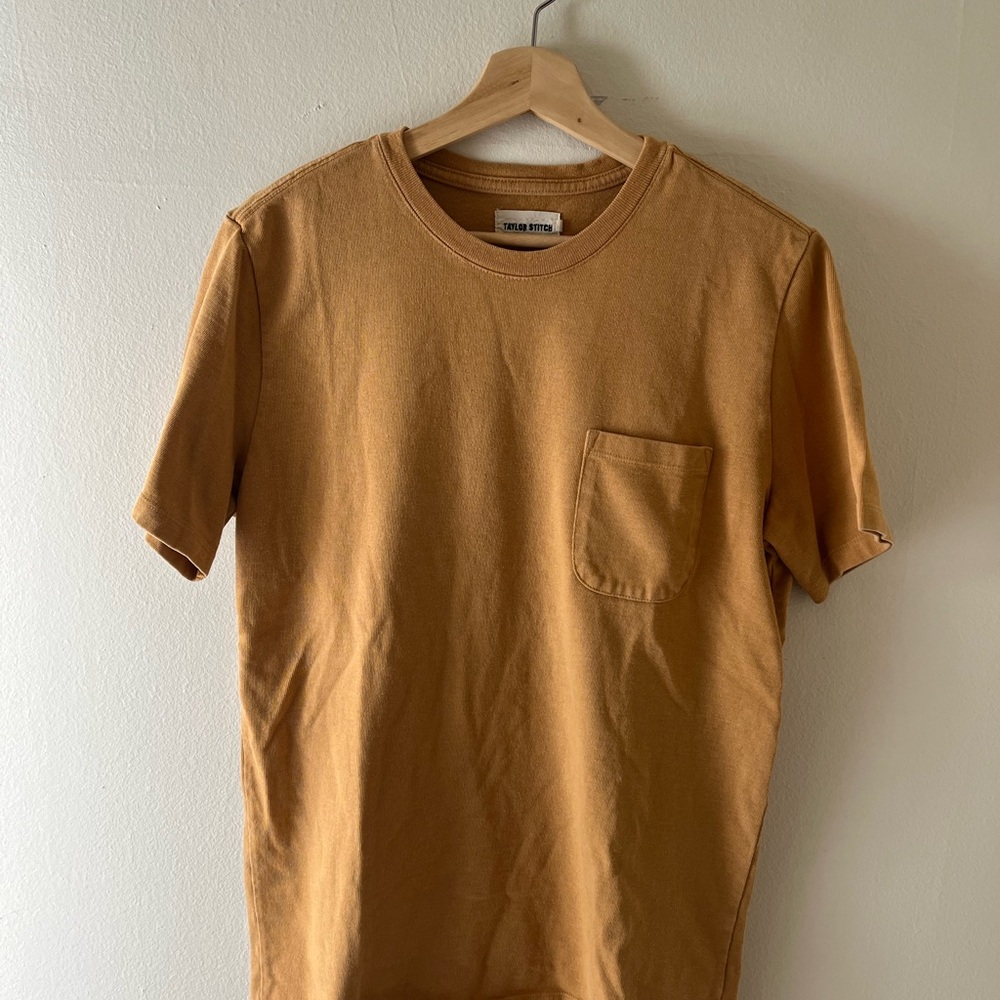 Taylor Stitch Heavy Bag Pocket Tee in Mustard